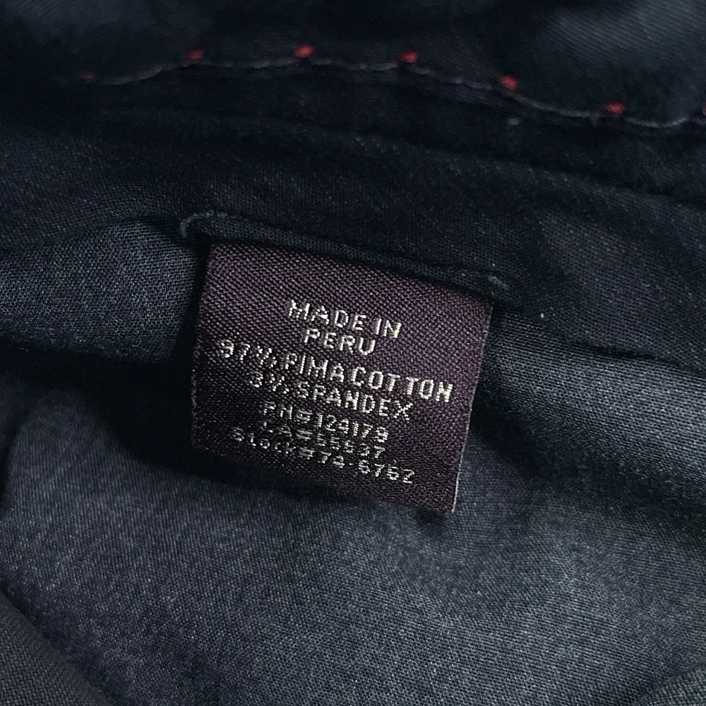 Johnston and Murphy Pants Mens 32x30 Black 5 Pocket Chino Pima Cotton Stretch